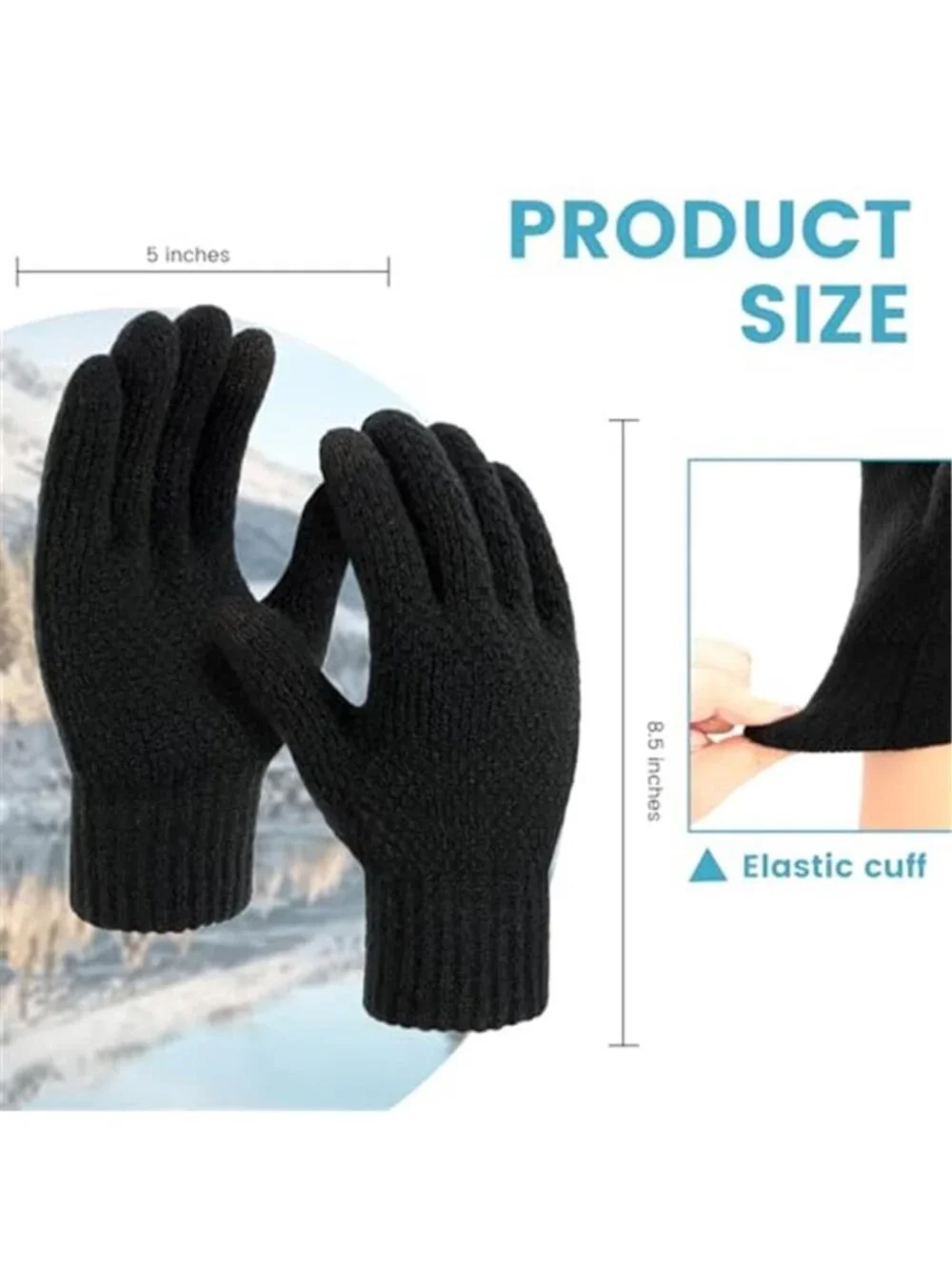 Womens Winter Gloves Touchscreen Knit Warm Stretch Soft Cold Weather Gloves
